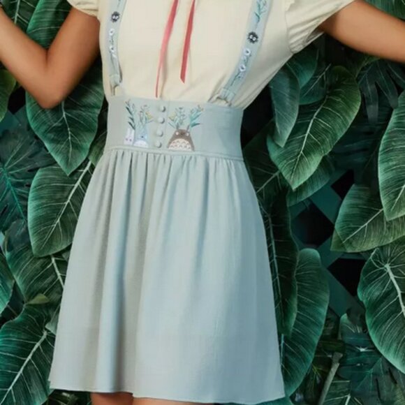Her Universe Studio Ghibli My Neighbor Totoro Floral Suspender Skirt - Picture 1 of 6